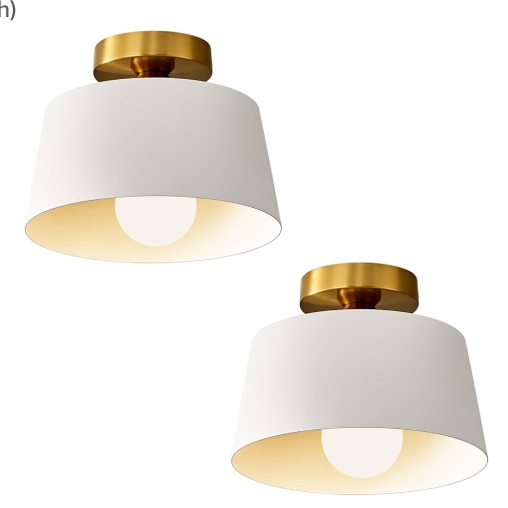 2 White and Gold Ceiling Light Fixtures-NEW💥💥